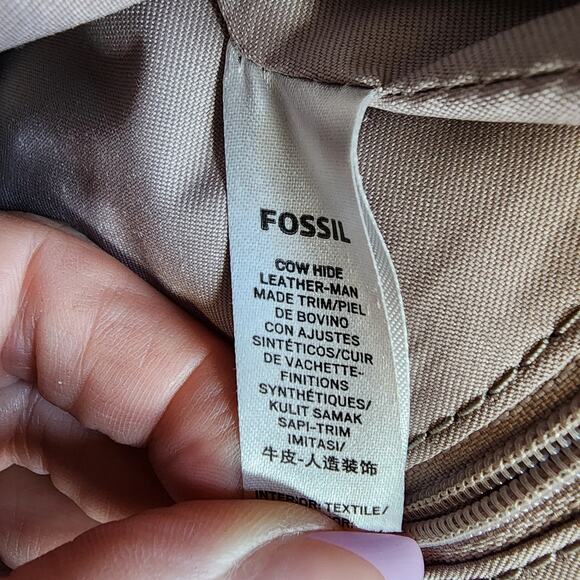 Fossil Jacqueline Satchel Graystone Cow Hide Leather Shoulder Bag / Crossbody - Picture 11 of 12